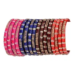 SOMIL Set Of 28 Artificial Stones Studded Bangles image 3
