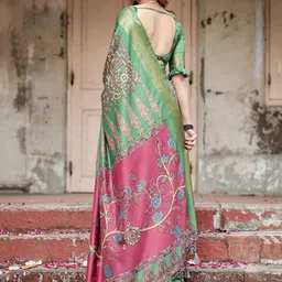 ALMAARI FASHION Ethnic Motifs Zari Pure Silk Kanjeevaram Saree image 3