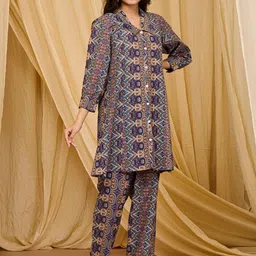 Zolo Label Multicolor Pure Cotton Co-Ord Set image 4