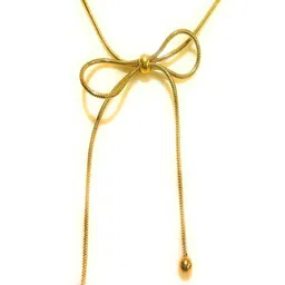 Yugosmile Gold-Plated Bow Shaped Pendant with Chain-image-8