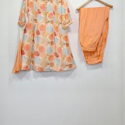 MASTARANG Girls Floral Printed Angrakha Kurta with Trousers & With Dupatta-picture-10
