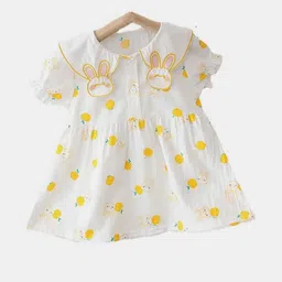 YK Print Flutter Sleeve Fit & Flare Dress image 3