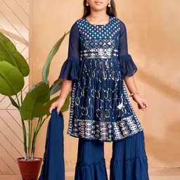 Muhuratam Girls Georgette Kurta Sets-picture-16