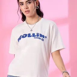 CUPID Women Printed Drop-Shoulder Sleeves T-shirt-picture-20