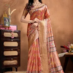 Aman's Impero Woven Design Zari Mysore Silk Saree With Blouse Piece image 3