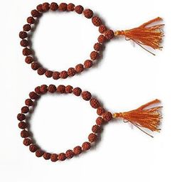 Divine souvenirs Unisex Set Of 2 Rudraksha Beaded Elasticated Bracelets-picture-3