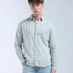 Flying Machine Men Classic Tartan Checks Opaque Checked Casual Shirt-picture-24