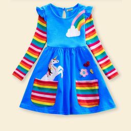 INCLUD Girls Striped Fit & Flare Dress-picture-2
