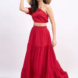 Berrylush One Shoulder Cropped Top With High Rise Maxi Skirt image 5