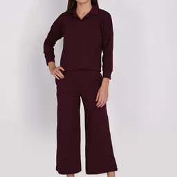 ORIEX THE ORIGINAL FASHION Self-Design Collared Top & Trouser Co-Ord Set-picture-32