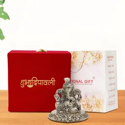 INTERNATIONAL GIFT Silver-Toned Pagdi Ganesh Religious Idol Showpiece-picture-30