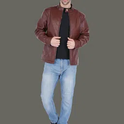 Club York Men Leather Leather Jacket image 5