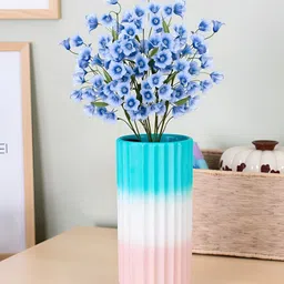 LASAKI Ayla Blue & White Textured Ceramic Flower Vase-picture-33