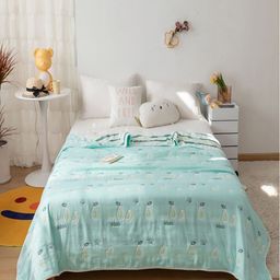 JC HOME Green & White Floral AC Room 400 GSM Double Bed Quilt-picture-30