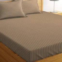 Bajo's Green Striped Cotton 300 TC Queen Bedsheet Set 2.5 m x 2.25 m-picture-31