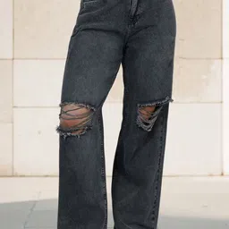 BAESD Women Comfort Straight Fit Mid-Rise Cotton Jeans-image-9