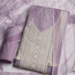 Meena Bazaar Geometric Woven Design Unstitched Dress Material-picture-14