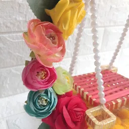 Sellplus Yellow & Red Embellished Krishna Janmashtami Jhula image 4