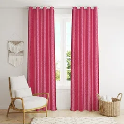 UrbanArts Pink Set of 2 Room Darkening Long Door Curtain-picture-13
