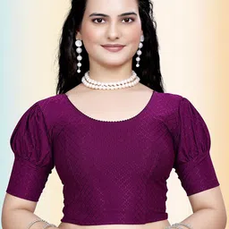 TANISHM FEB TEX Round Neck Cotton Saree Blouse-picture-33