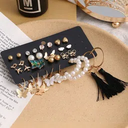 DressBerry Gold-Plated Alloy Pearls Earrings-image-59