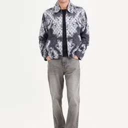 RARE RABBIT Men Twill Abstract Print Zipper Jacket image 2