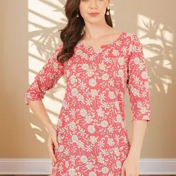 Brownverse Floral Print Cotton Top-picture-23