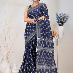 DipDiya Ethnic Motifs Pure Cotton Saree-picture-18