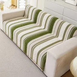 HOMETHREADS Green Embroidered Sofa Cover image 2