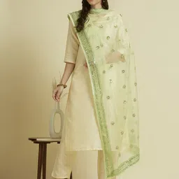 Dupatta Bazaar Embroidered Organza Dupatta with Zardosi & Sequins-picture-26
