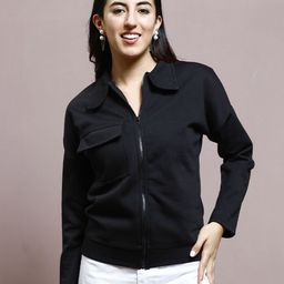 Athena Women Shirt Collar Front-Open Sweatshirt-picture-0