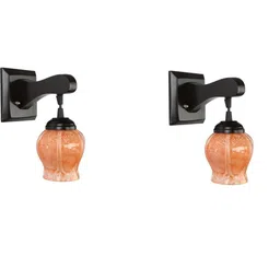 SOMIL Orange Glass Cylinder Printed Wall Lamps image 4