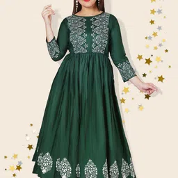 KRISHTINA Girls Ethnic Motifs Maxi Dress-picture-14