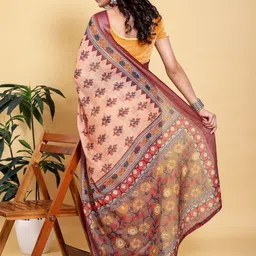 GOHILL ENTERPRISE Floral Pure Linen Handloom Saree image 2