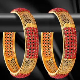 YouBella Set Of 2 Gold Plated Stones-Studded Bangles-picture-41