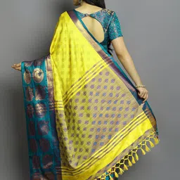KALINI Woven Design Zari Ikat Saree image 3