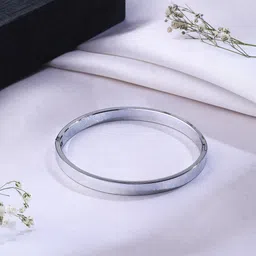 The Roadster Lifestyle Co Rhodium-Plated Kada Bracelet-picture-45