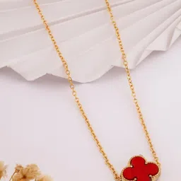 SZN Set Of 2 Gold-Plated Floral Enamelled Pendants With Chains image 4