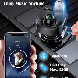 Flenzy Sound Quality Fm Transmitter Plug Mp3 Bluetooth Player Car Mobile Charger-picture-17