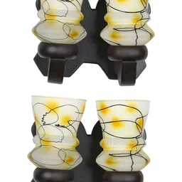 1ST TIME White & Brown Printed Wood Abstract Shaped Shaped Wall Lamp image 3