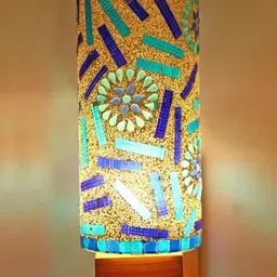 SOMIL Blue Glass Cylinder Printed Wall Lamps-picture-36