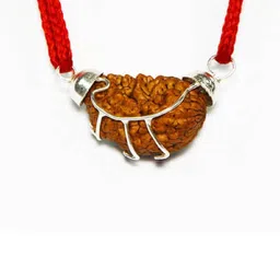 Divine souvenirs Unisex Silver Plated Rudraksha Pendant image 1