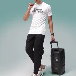 MADSTO Men Typography Printed Applique T-shirt image 3