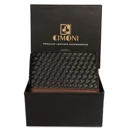 CIMONI Men Geometric Textured PU Two Fold Wallet-picture-36