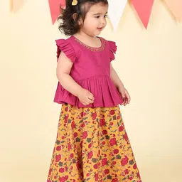 Fabindia Girls Printed Ready to Wear Lehenga & image 3