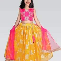 D9 KIDS Girls Printed Ready to Wear Lehenga & Blouse With Dupatta-picture-17