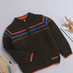 Yellow Apple Boys Self Design Woollen Pullover Sweater image 1