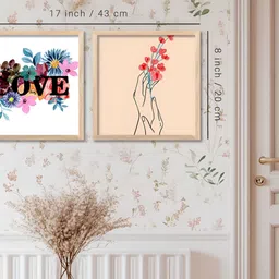 Kotart White & Beige 2 Pieces Modern Wooden Square Wall Arts image 5