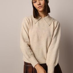ONLY Women Solid Pullover Embellished Ribbed Sweater-picture-20
