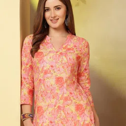 Anouk Rustic Women Floral Printed Mandarin Collar Cotton Top-picture-13